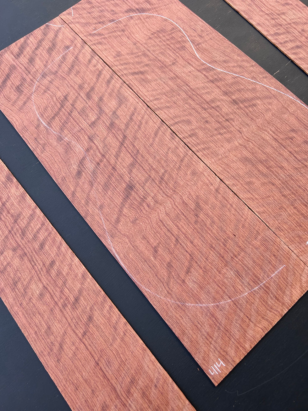 Thumbnail: Waterfall Bubinga back and sides SKU 414