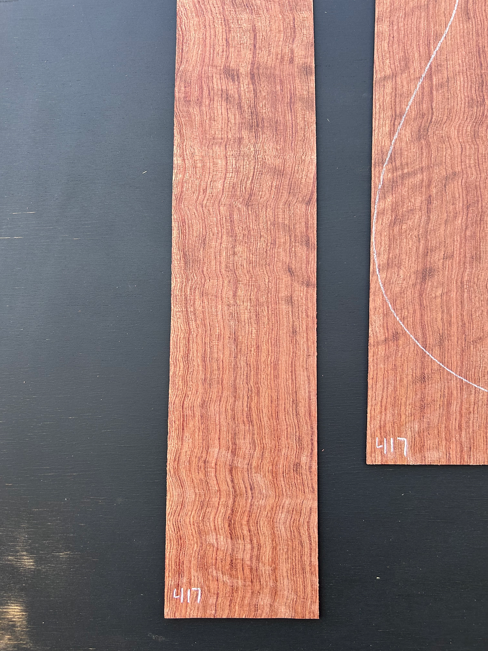 Thumbnail: Waterfall Bubinga back and sides SKU 417