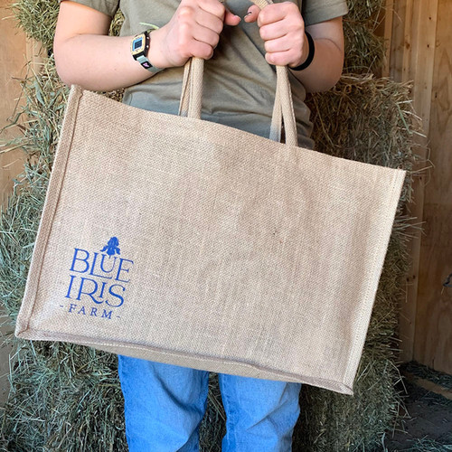 Jute Bag Large Blue Iris Farm