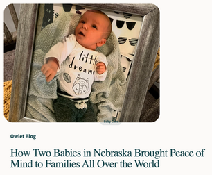 "How Two Babies in Nebraska Brought Peace of Mind to Families All Over the World" article by Owlet