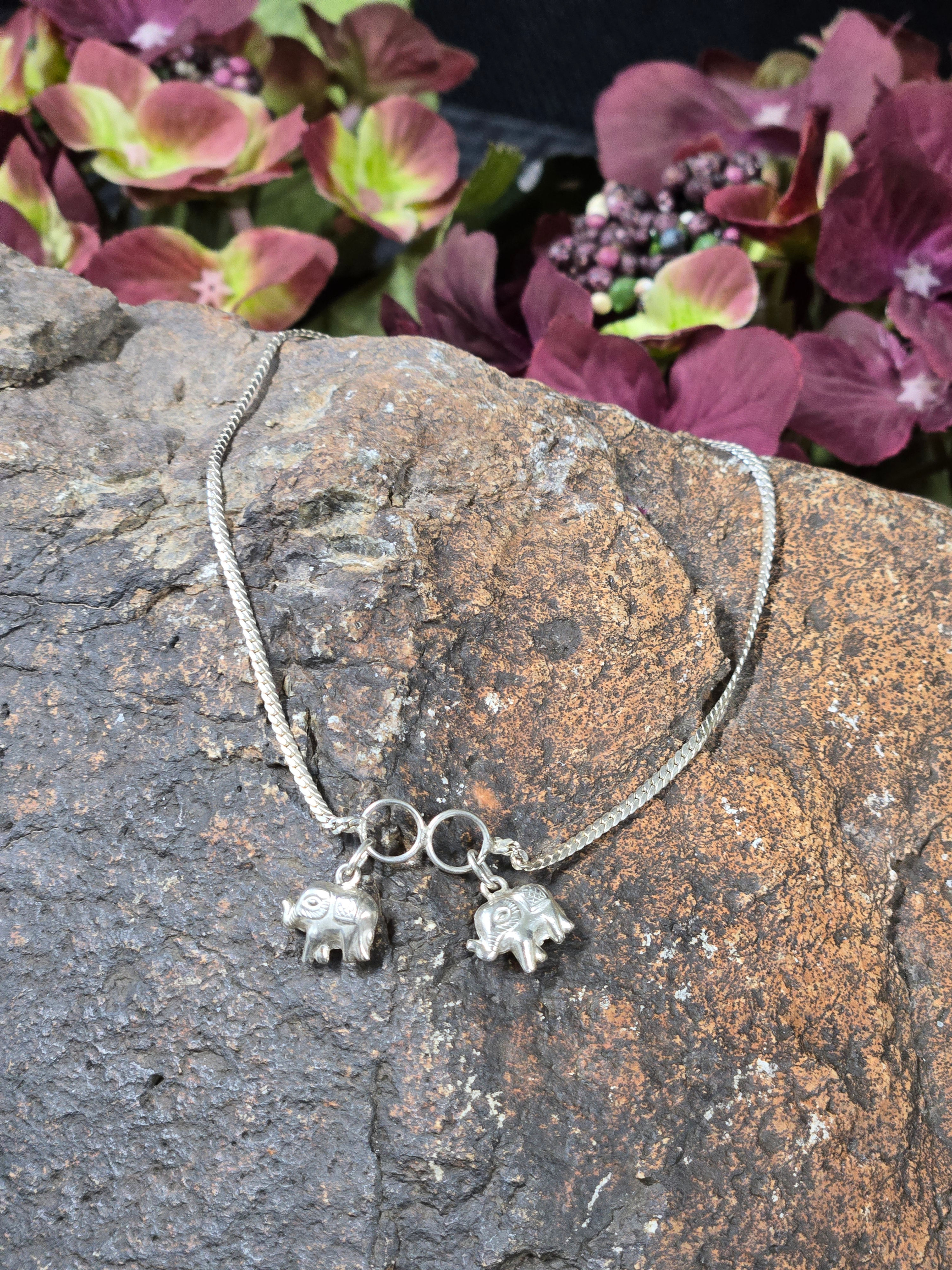 9.5 "Elephant Anklet , Hill Tribe  Silver