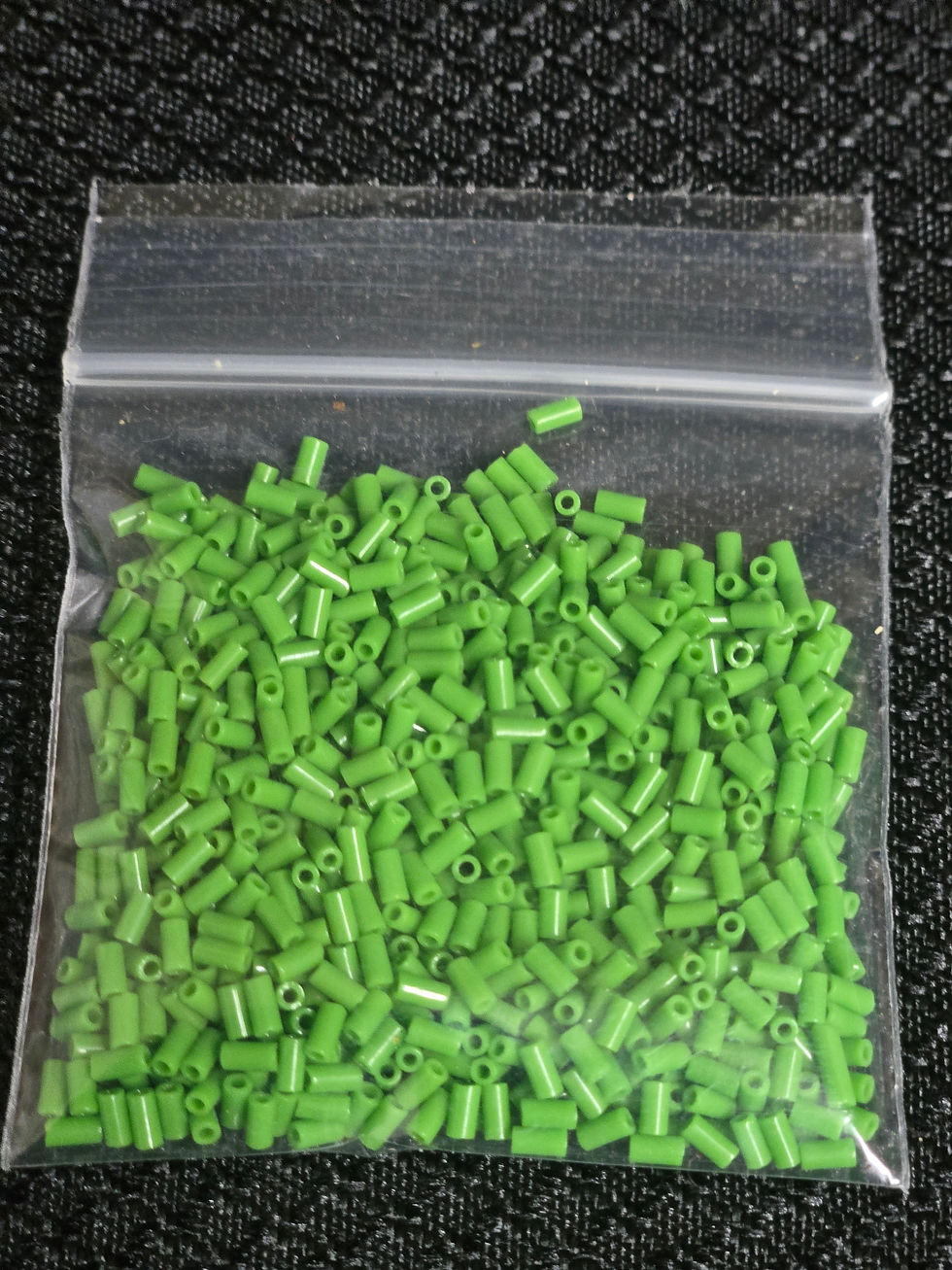 10 grams Miyuki Green Opaque bugle beads