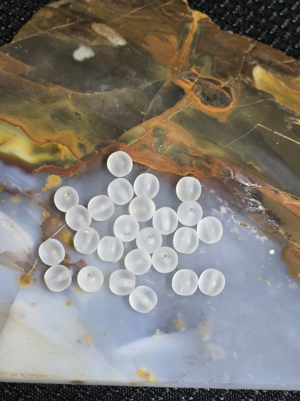 Thumbnail: 6 mm Frosted Czech Glass Beads