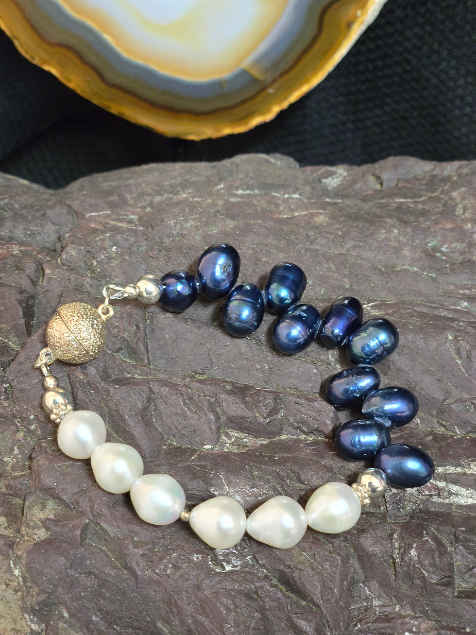 7.5" Fresh Water Pearls with Sterling Silver, Silver Plated.