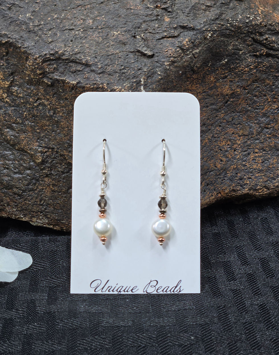 Smokey Quartz & Coin Pearls & Sterling Silver