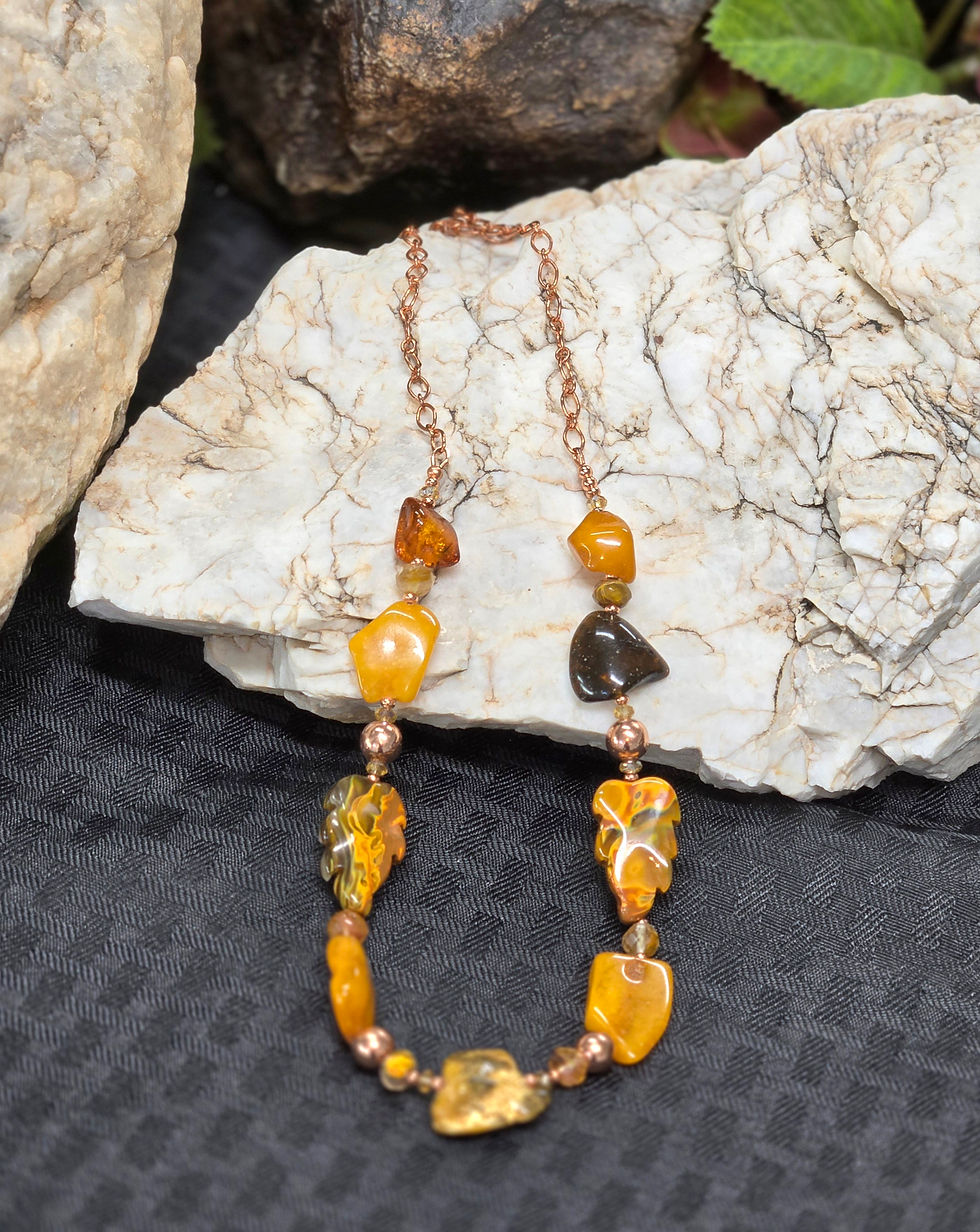 22" Real Baltic Amber & Copper