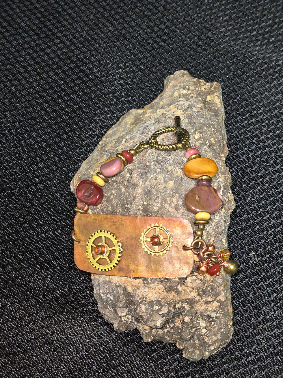 6.75" Mookiate Jasper & Copper & Brass