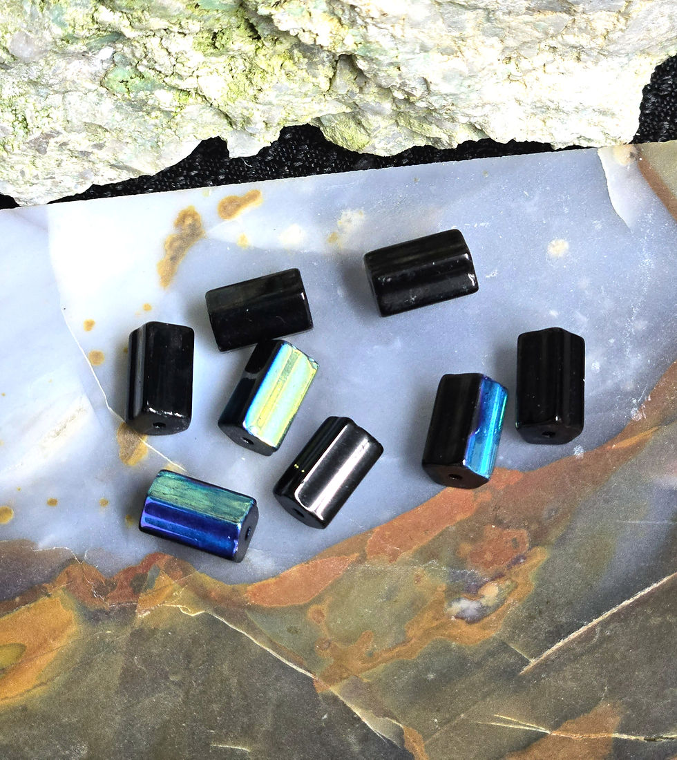 10 x 7 mm Montana Blue Czech Pressed Glass