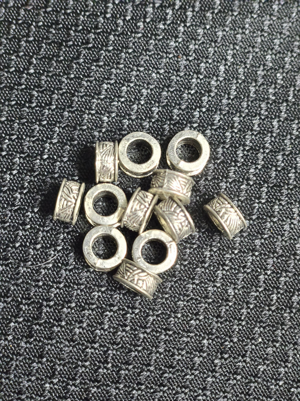 Thumbnail: 12 Pc Antique Spacer's  Silver Tone