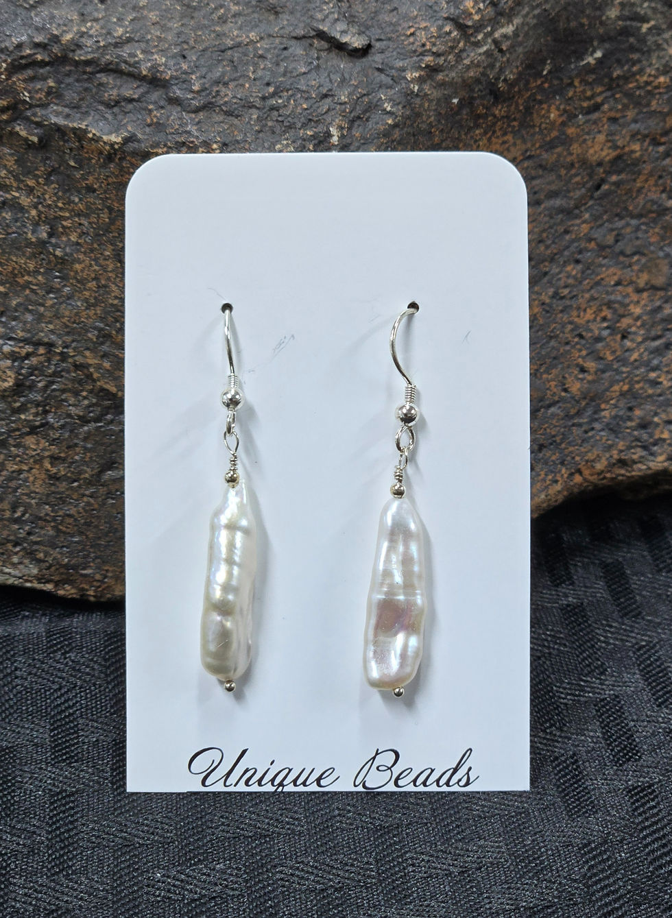 White Stick Pearls & Sterling Silver