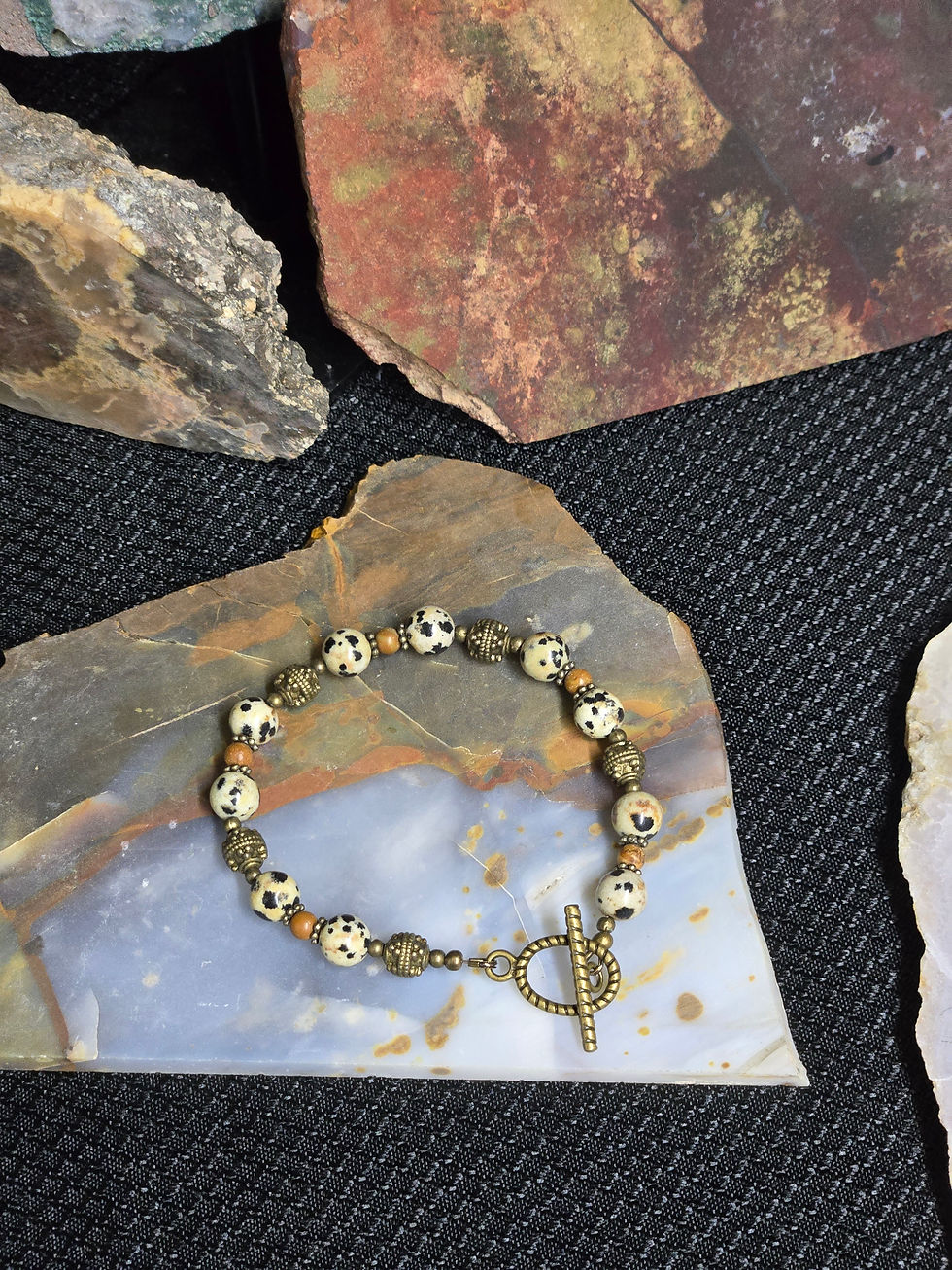 Thumbnail: 8 " Dalmation Jasper & With Brass