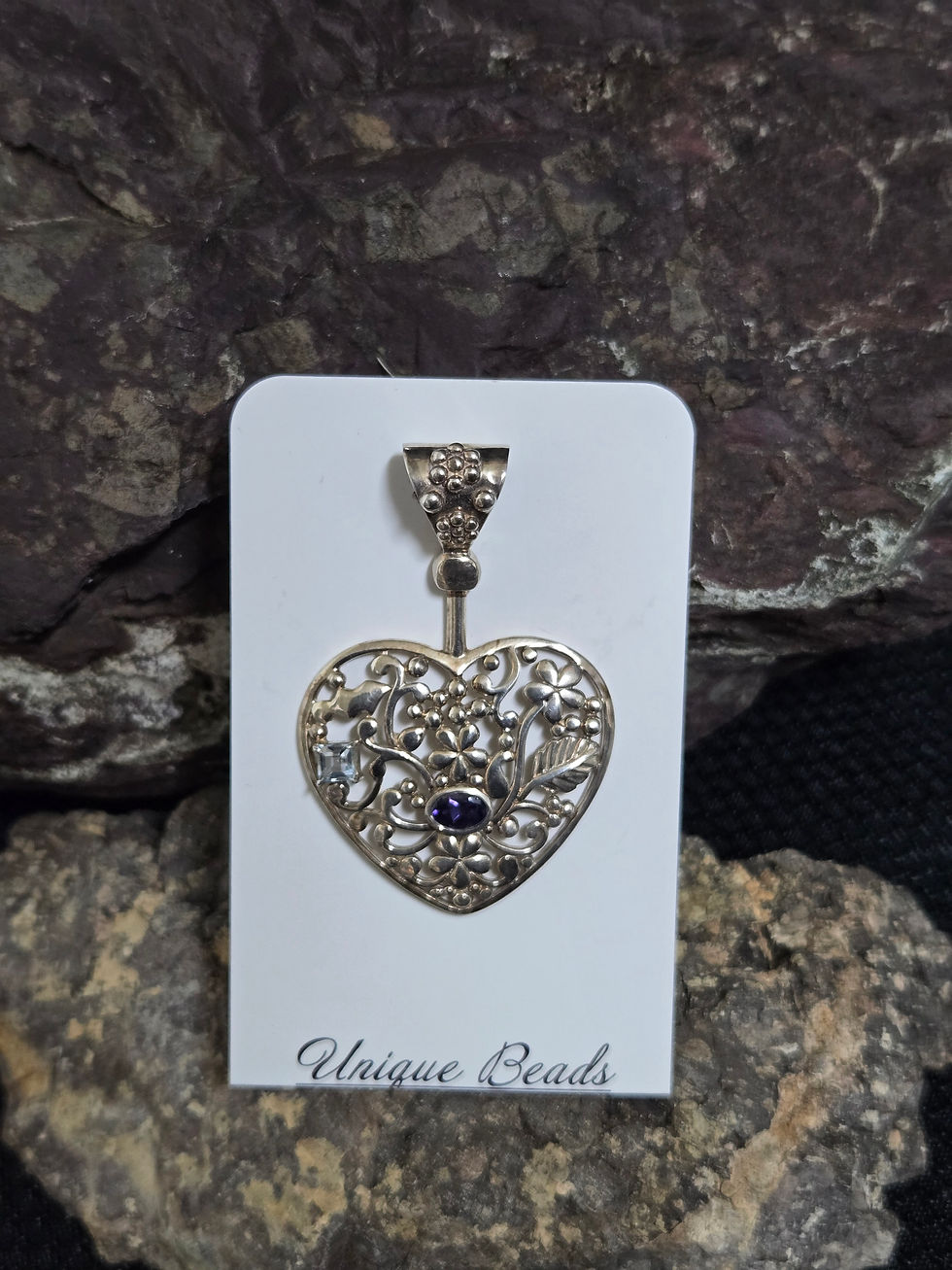 Topaz & Amethyst Sterling Silver Pendant