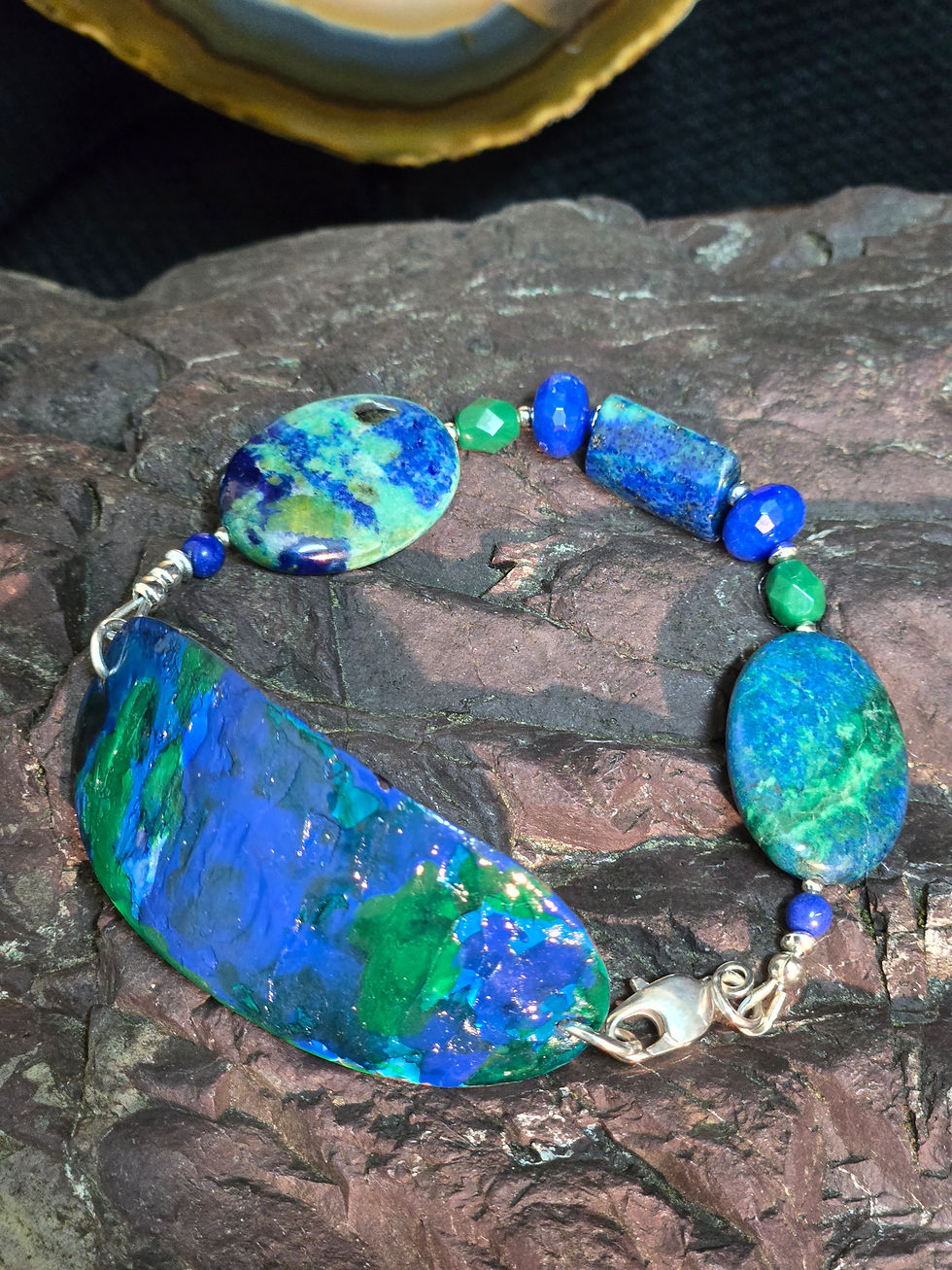 8" Enamel & Azurite