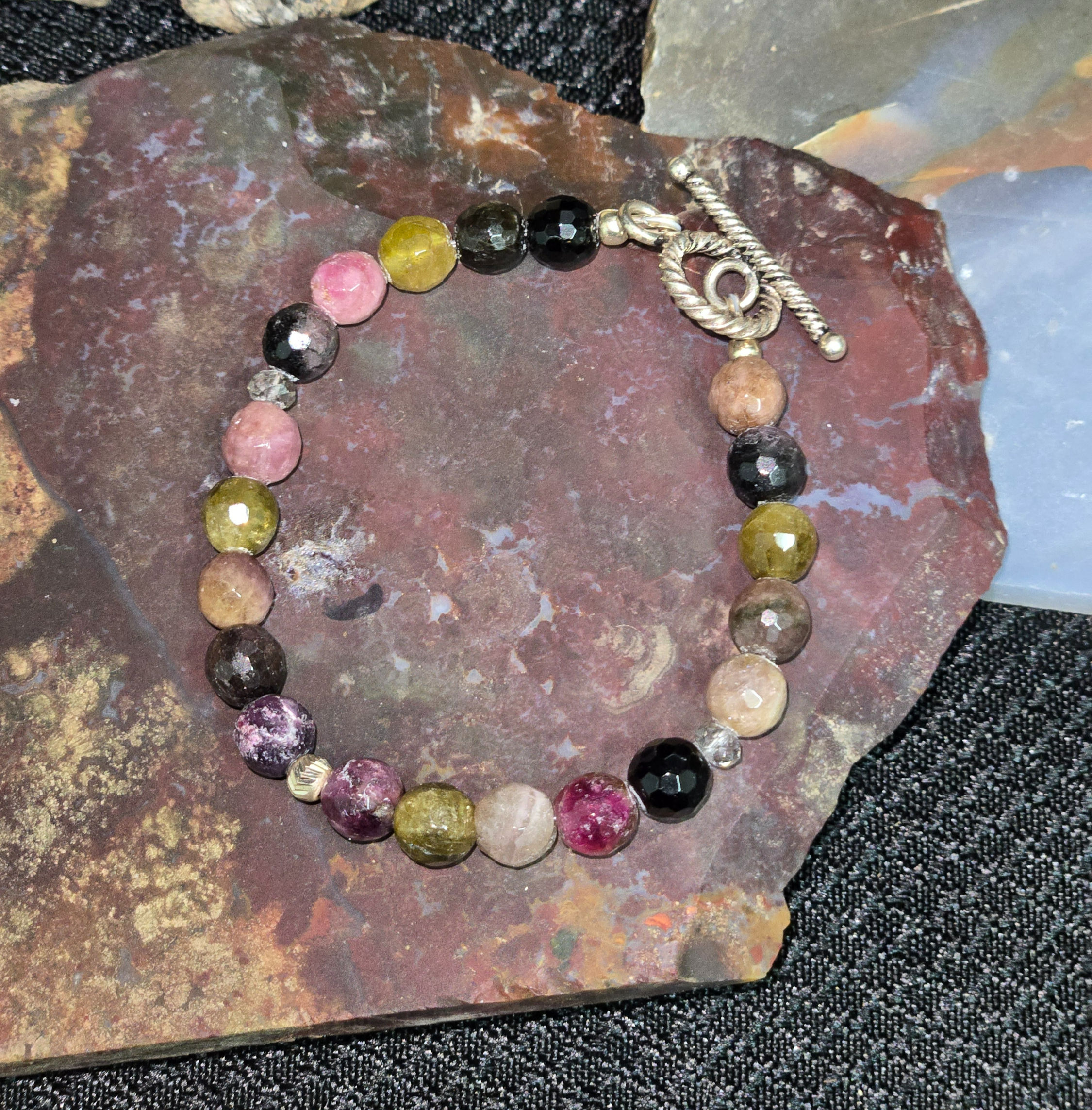 7" Watermelon Tourmaline & Sterling Silver