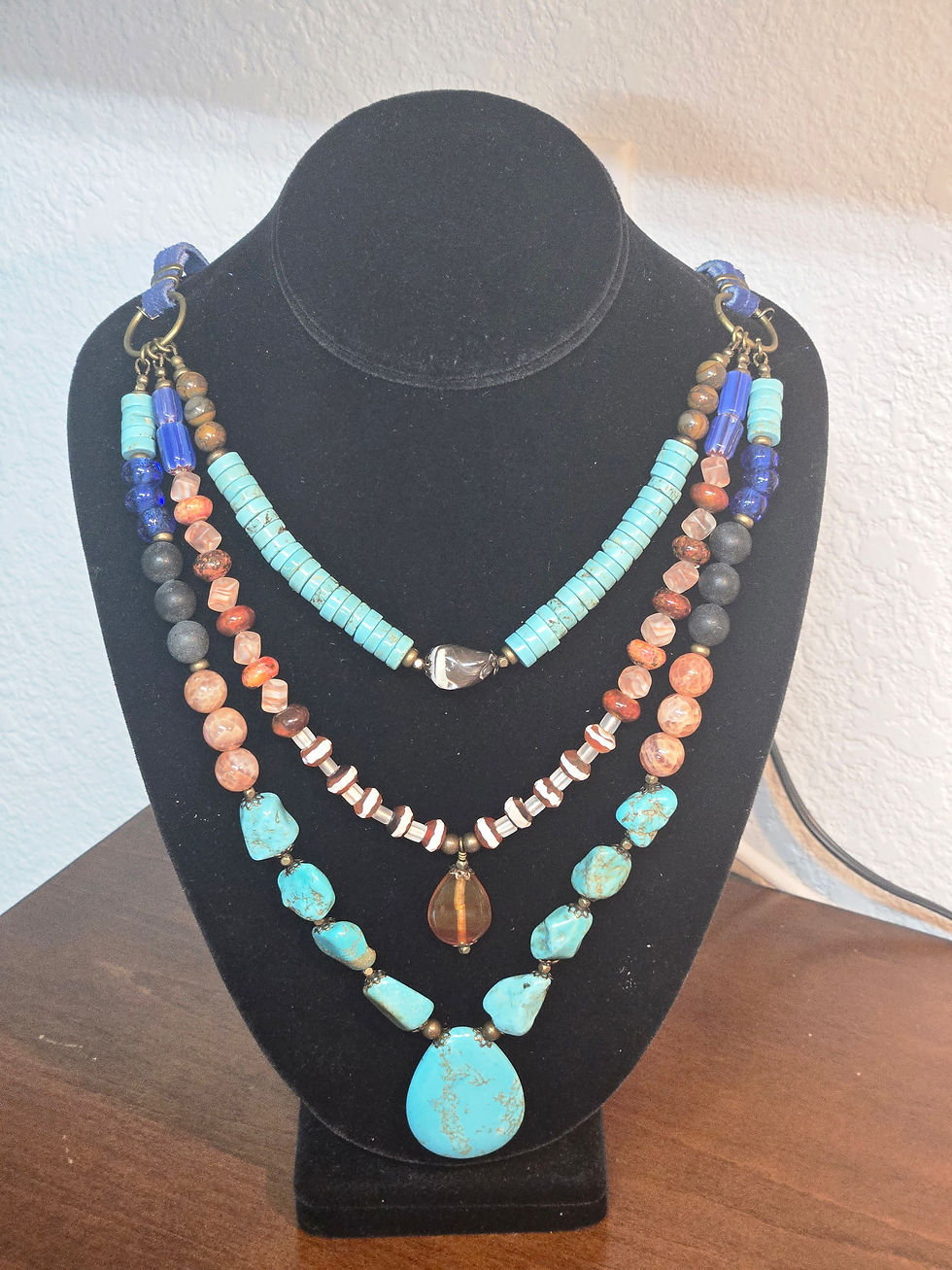 Thumbnail: Real turquoise  Fire Agate & Frosted Agate.