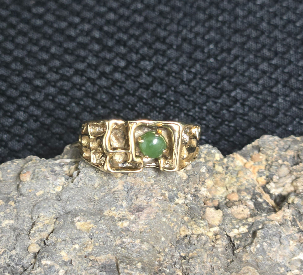 Size 9 Green Jade Gold filled