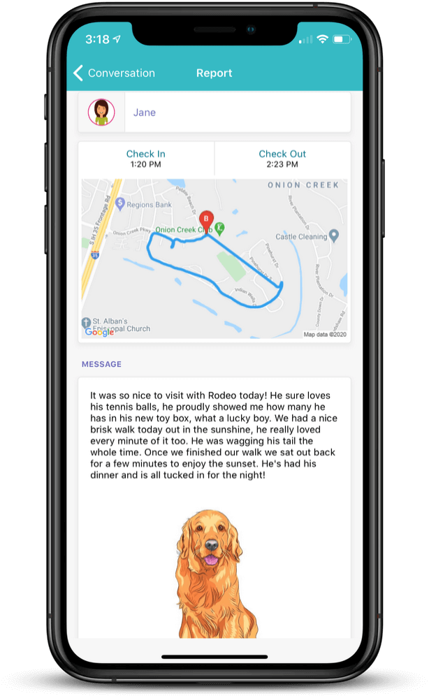 Mockup of Time to Pet mobile app