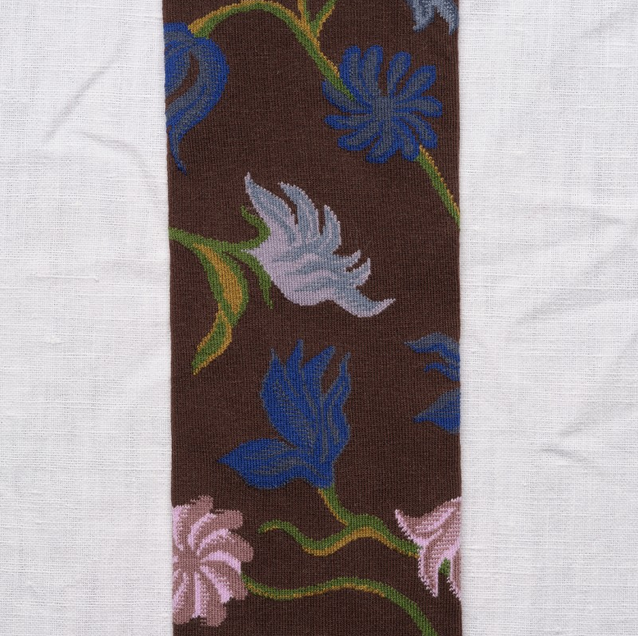 Miniature : Mi-Bas Fleurs Chataigne