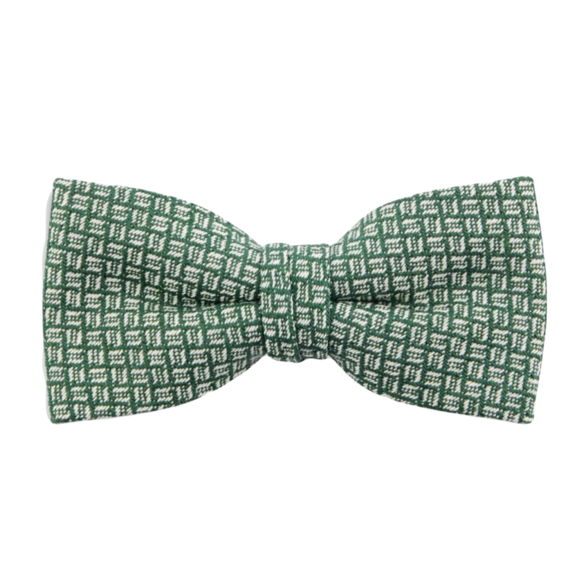 Noeud papillon tissu à chevrons vert recyclé