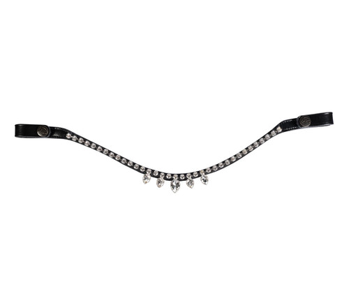 HKM Alisha Stirnband Pferd - Leder Stirnband Mit Strass Verzierung