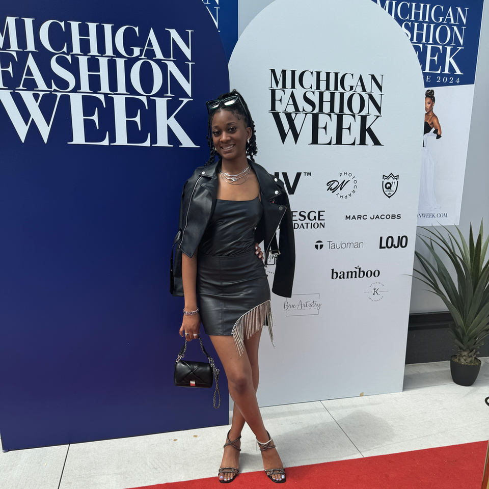 Starr dressed to impress at the Michigan Fashion Week red carpet