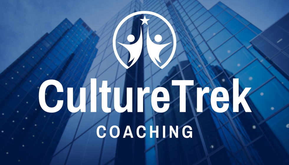 A clean business card design for Culture Trek Coaching (front and back).