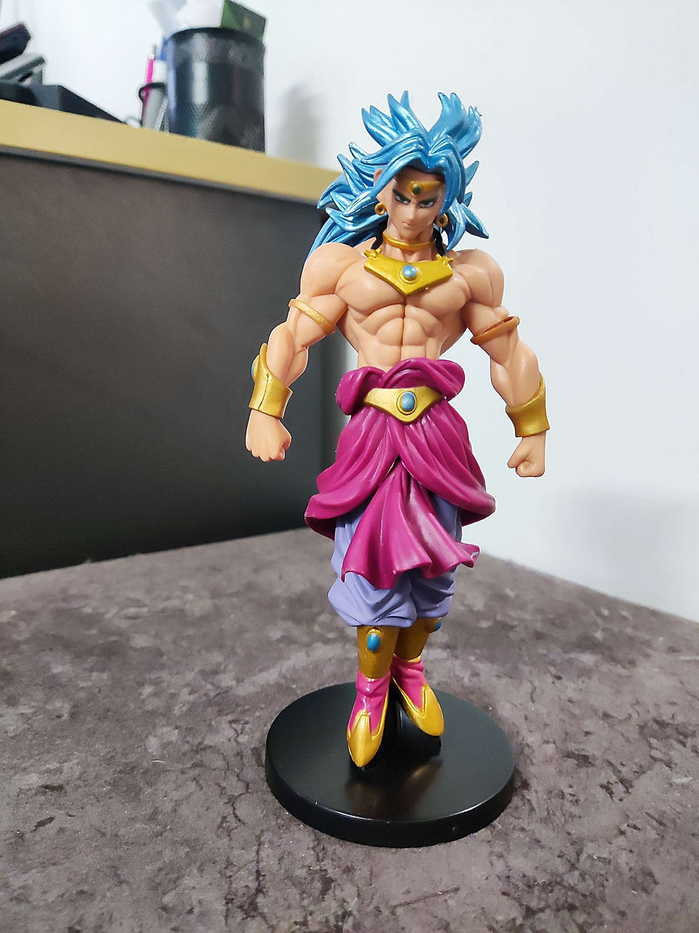 Thumbnail: DBZ Super Saiyan Broly Blue Hair Edition Action Figure Model 20 Cms