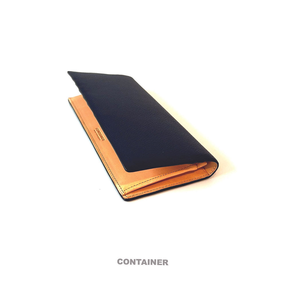 Miniatura: Long Wallet Bifold Grain Navy