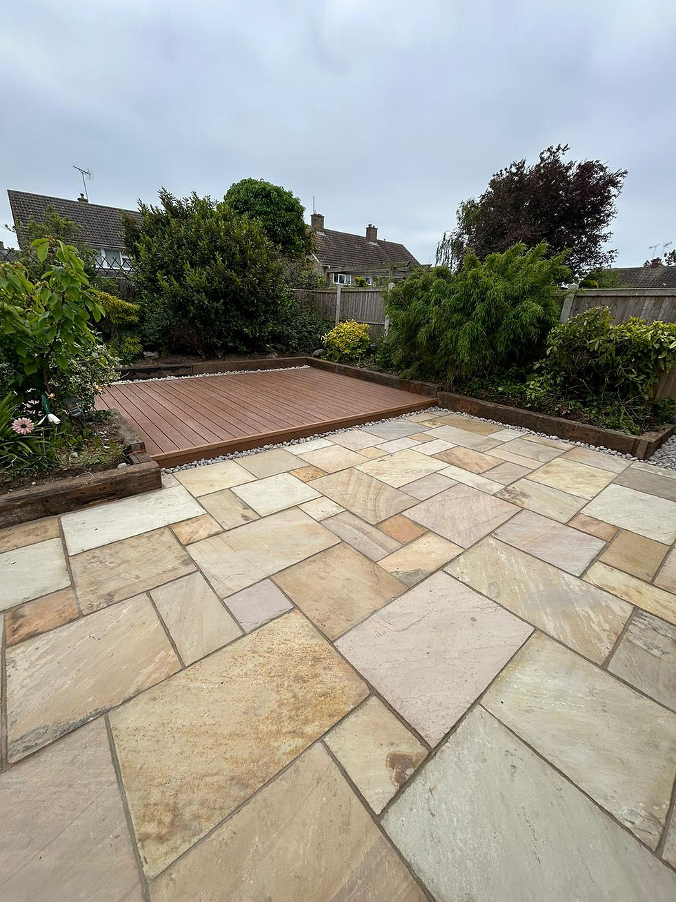 Thumbnail: Fossil Mint Indian Sandstone 22mm Mixed Sized Paving Slabs From £22 m2