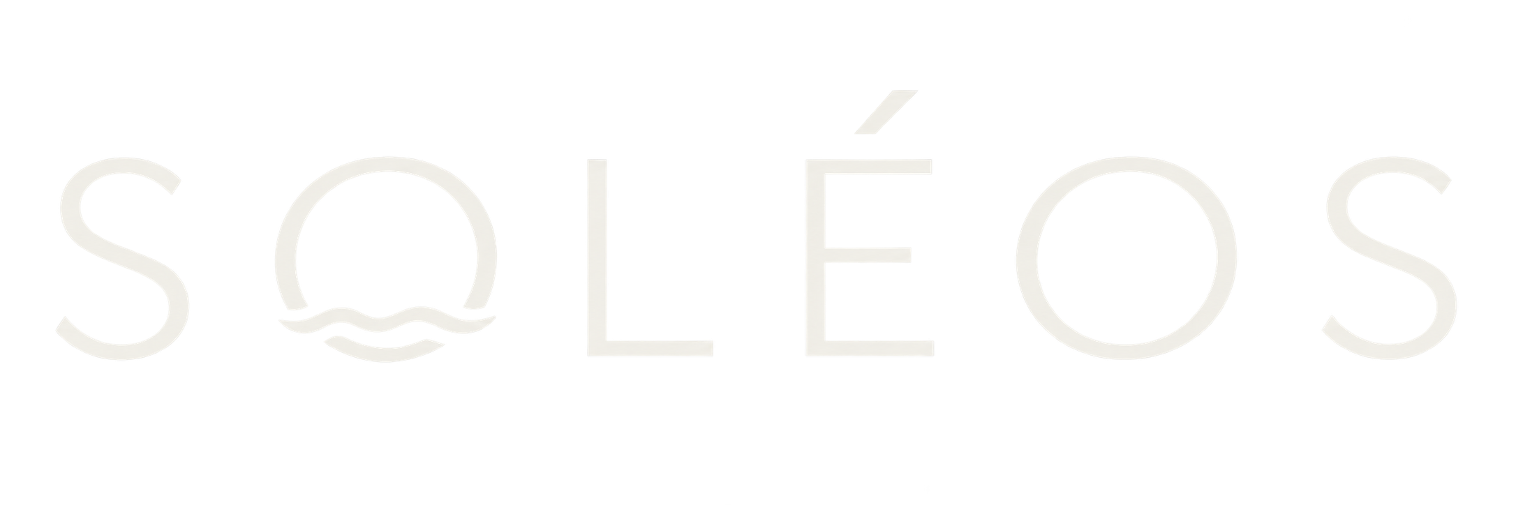 Soléos logo with a sun and wave icon
