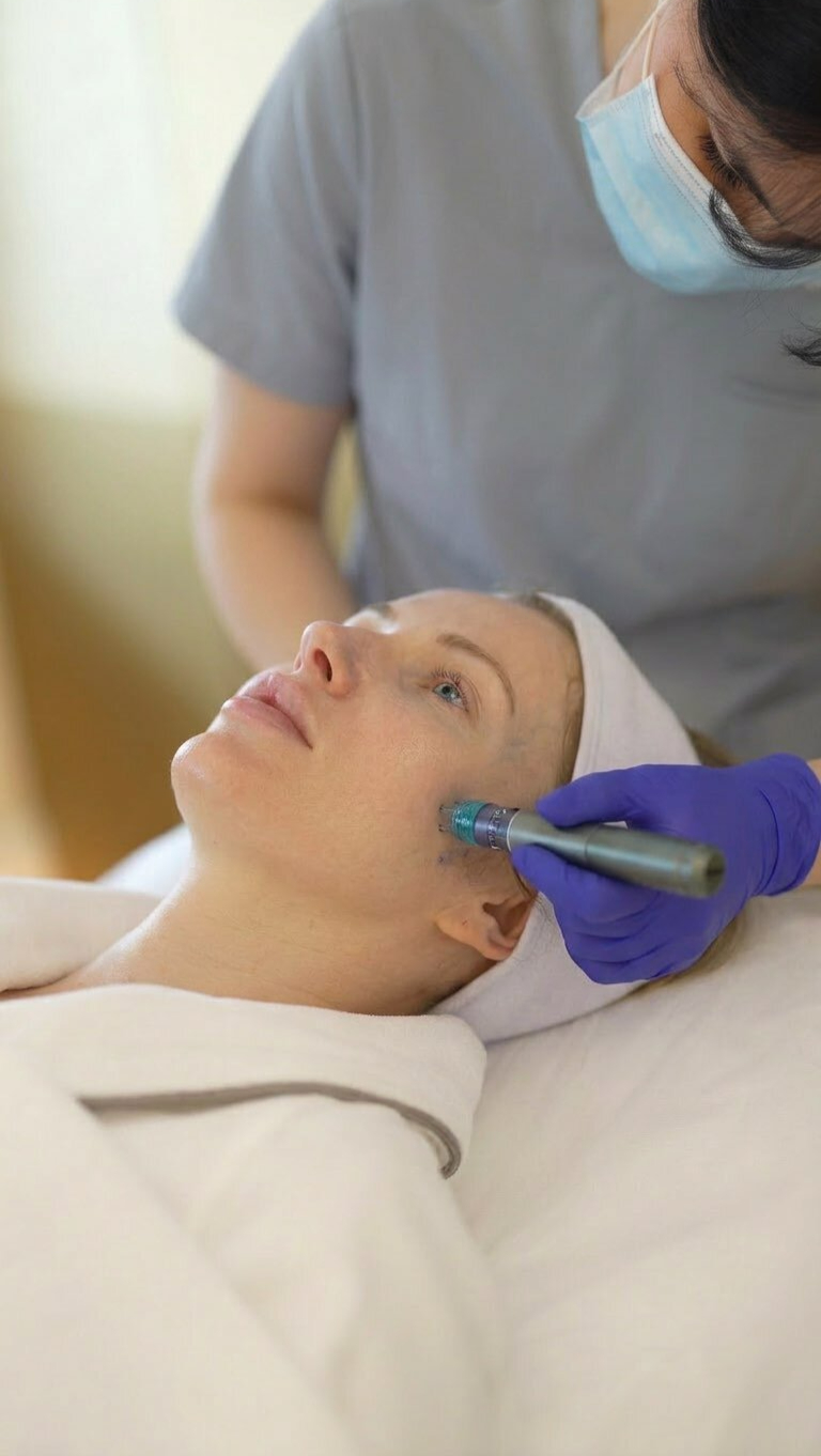 Microneedling treatment at Reborne, Marylebone, London