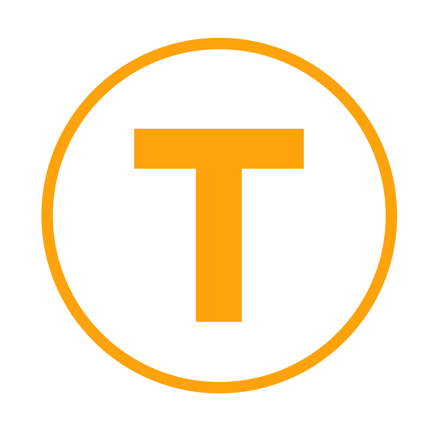 Therasport-Logo-Modell mit orangefarbenem T in einem Kreis
