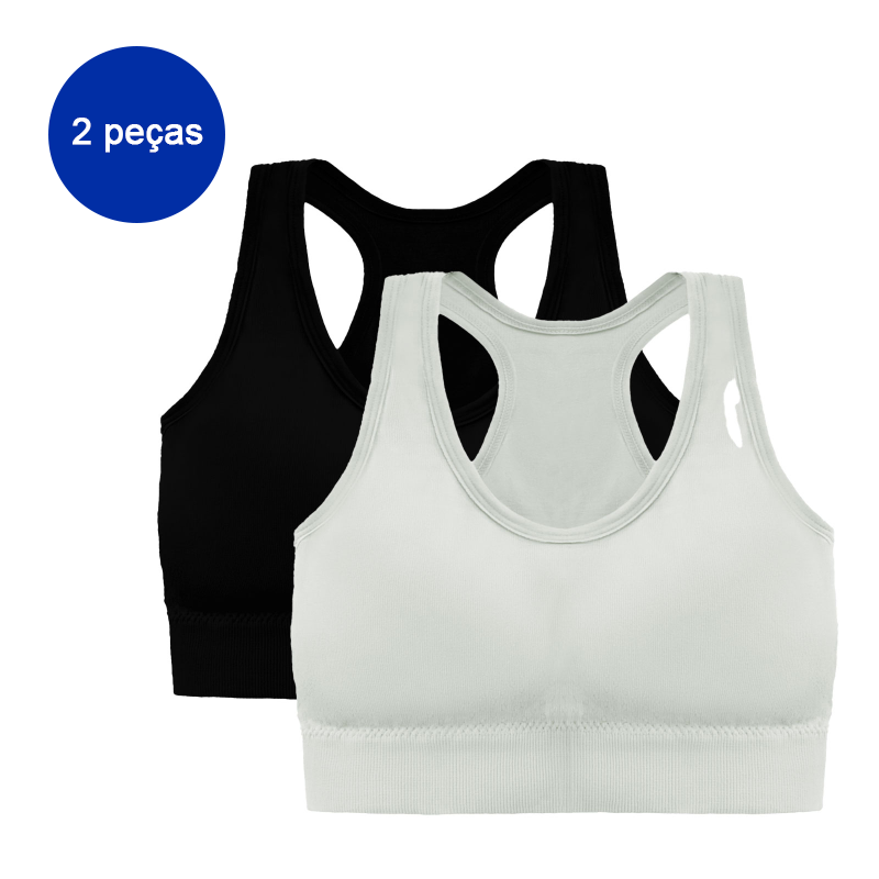Miniatura: 2 Pieces Seamless Sports Bra Breathable Push Up Shockproof Women Cropped Top Spo
