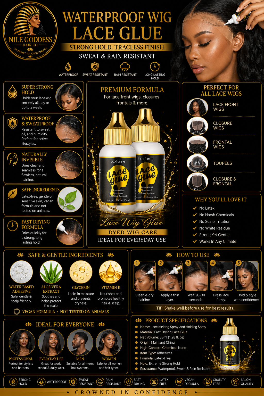 Waterproof Wig Lace Glue