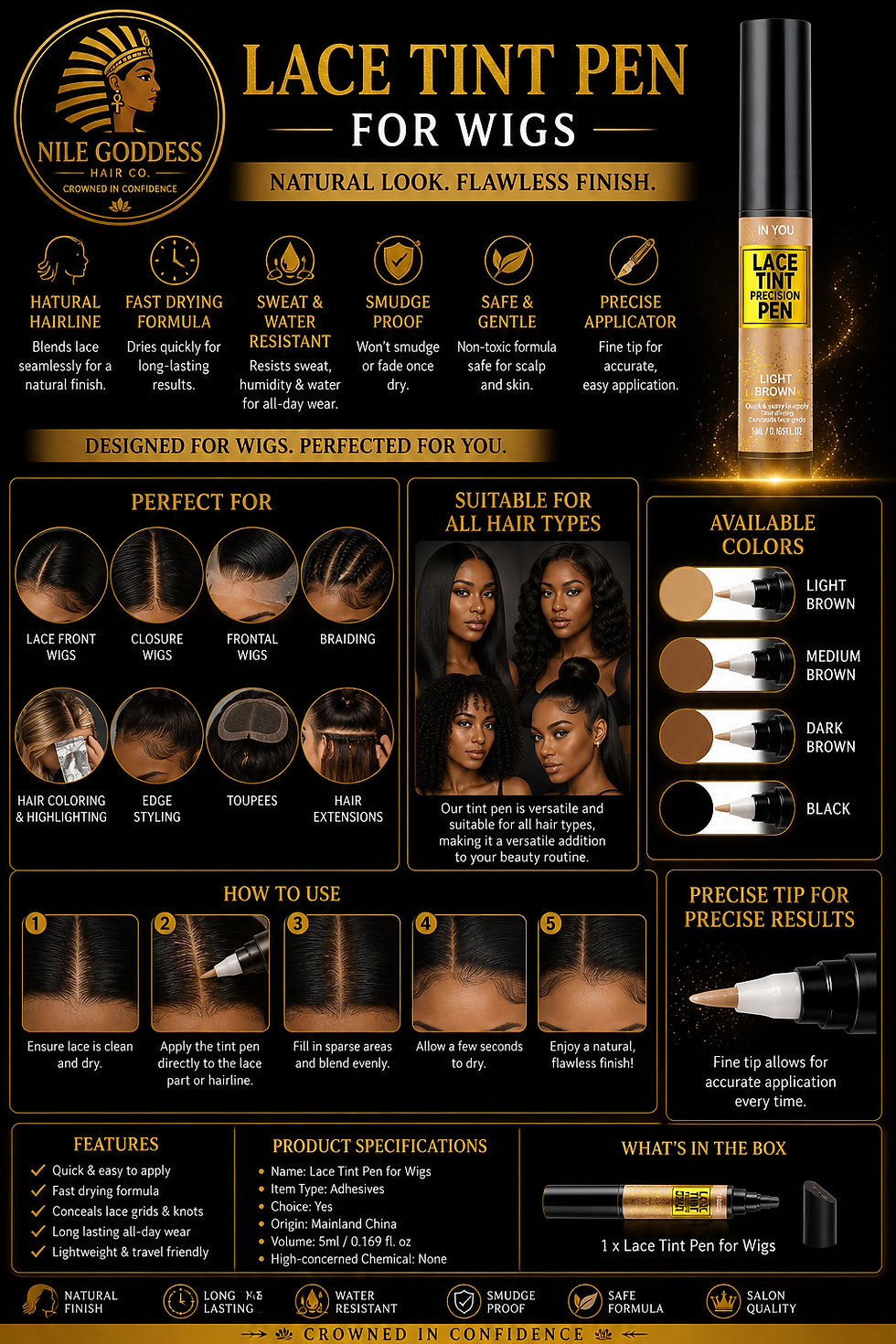 Lace Tint Pen for Wigs