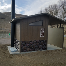 Public land concrete toilet