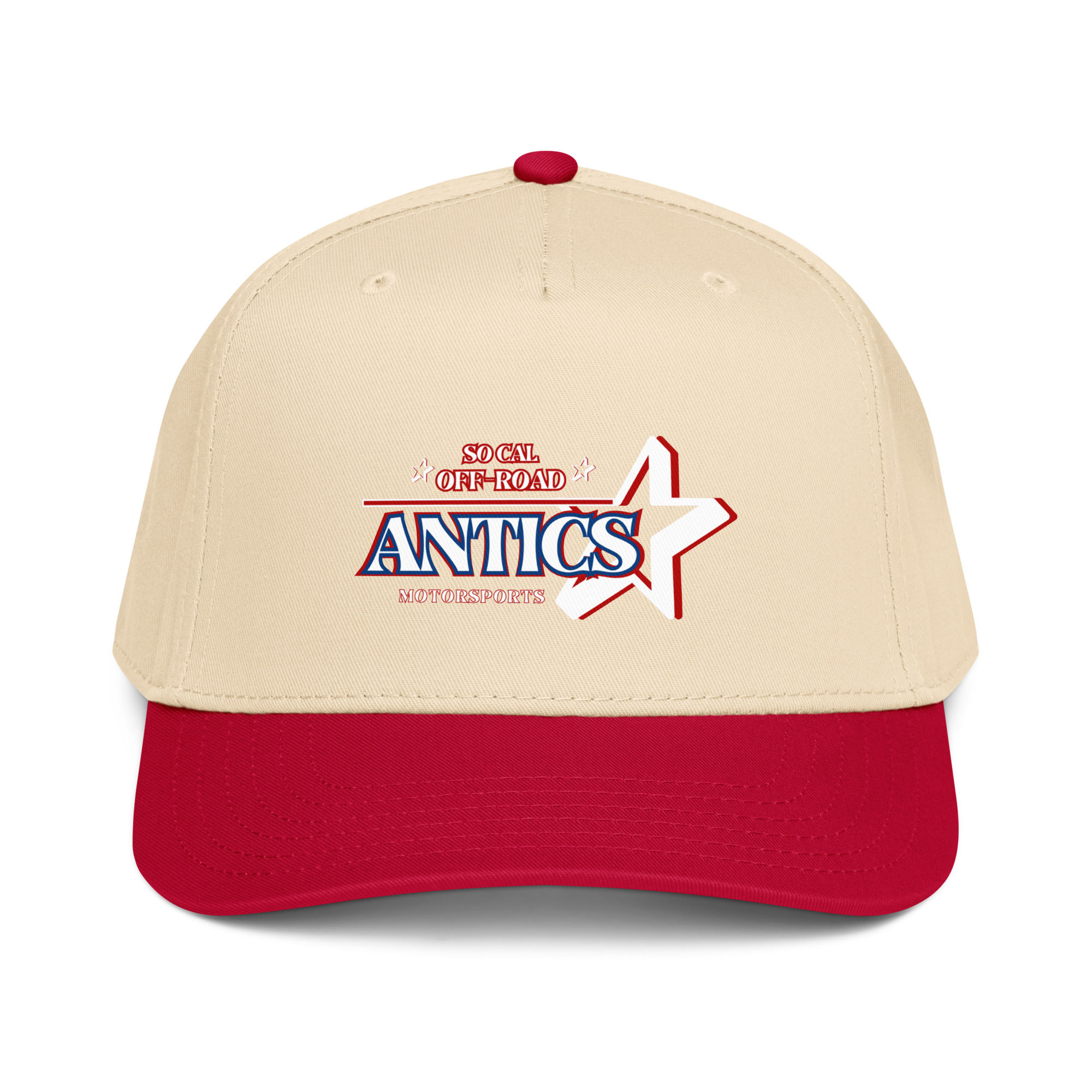 Red/Cream 2-Tone Baseball Cap_Star Logo