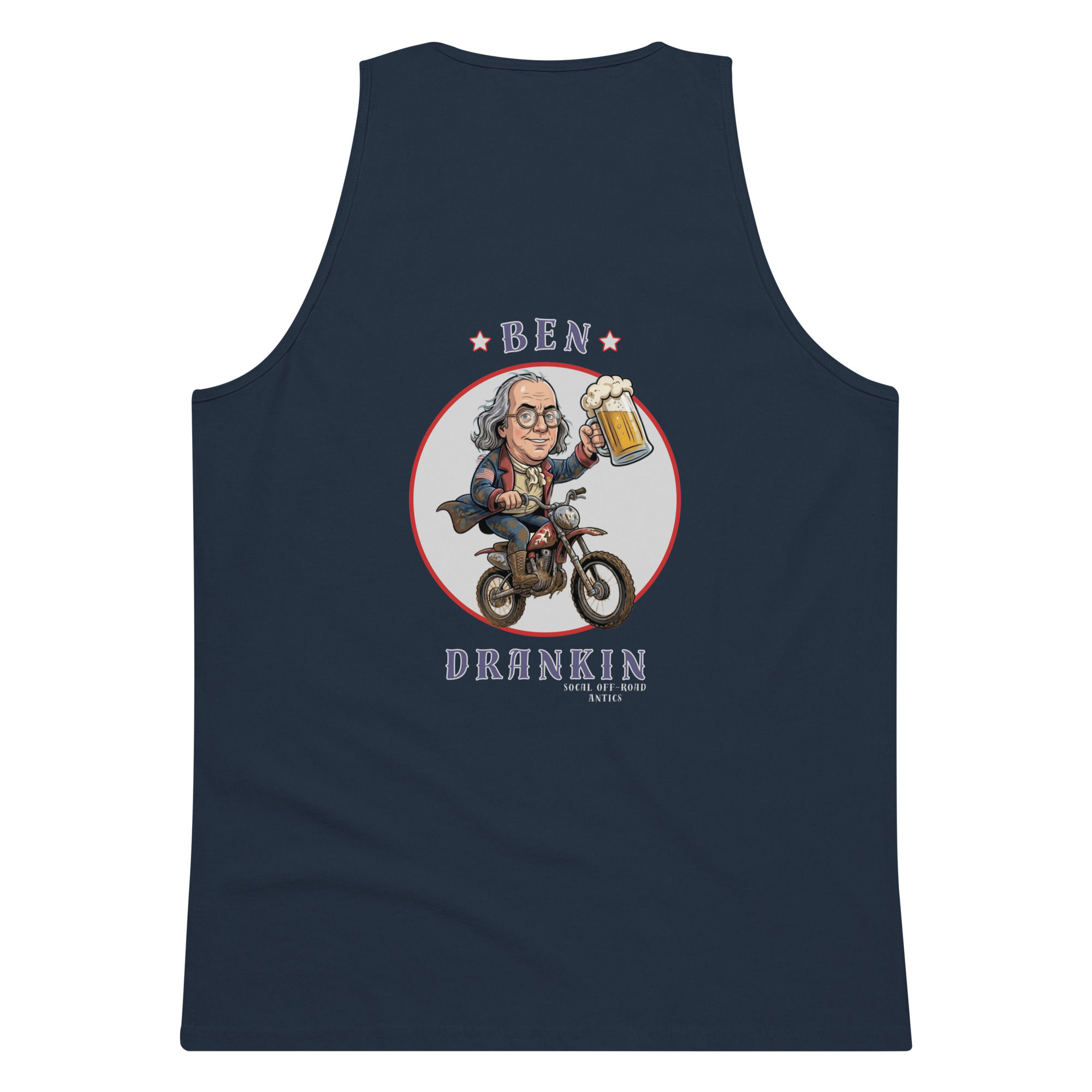 Men’s premium tank top-Ben Drankin/Navy Blue