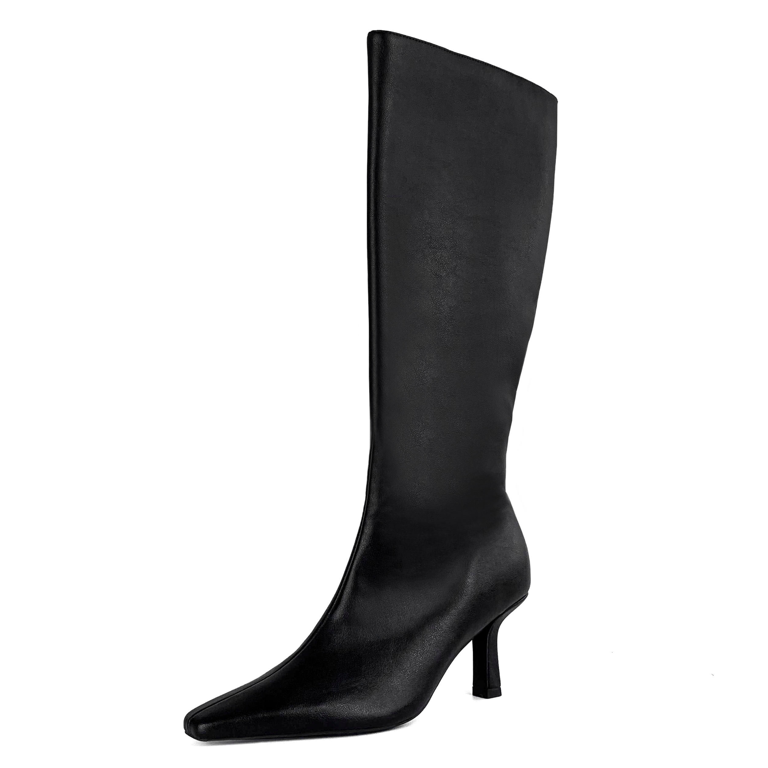 High Tube Knee Boots High Heel Leather
