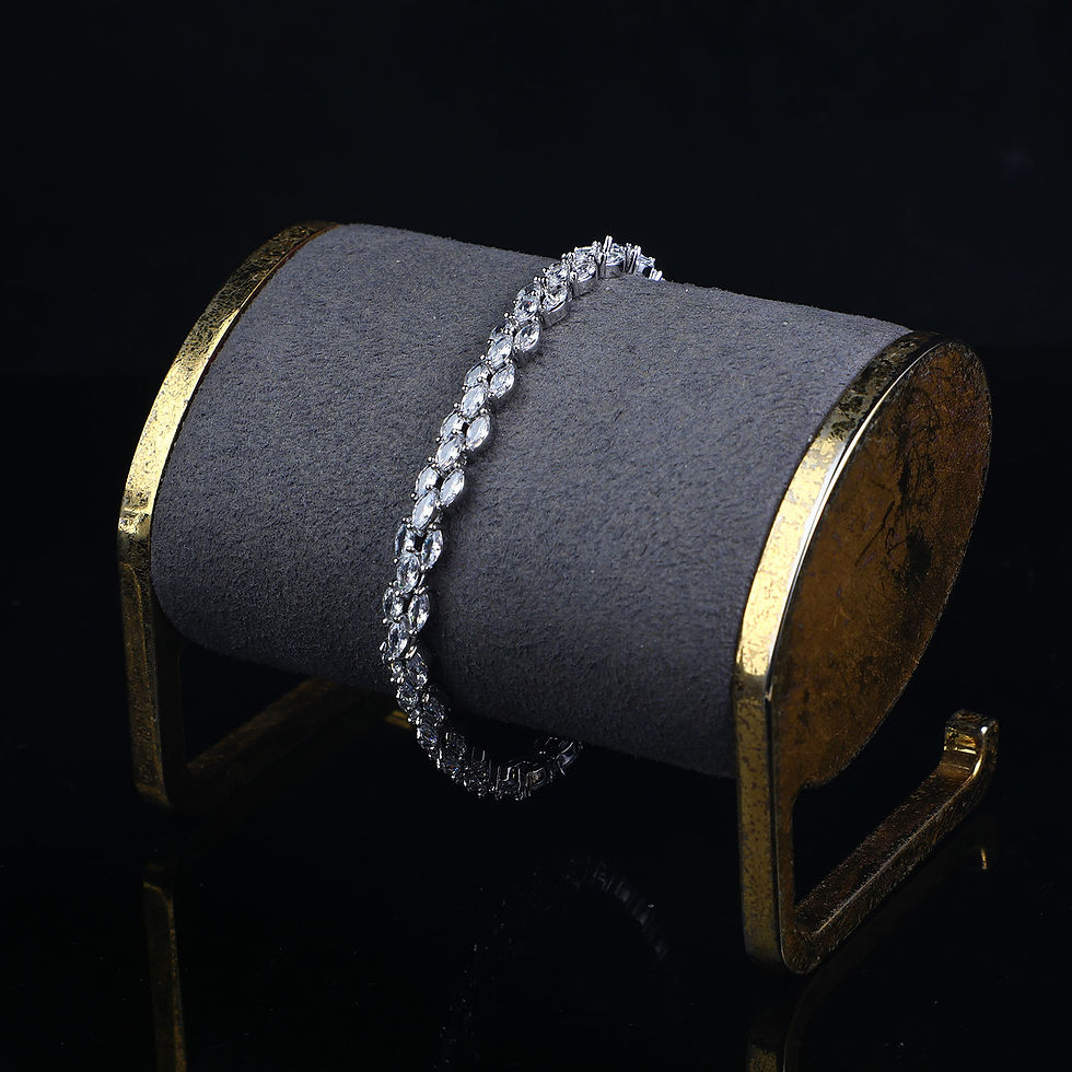 Thumbnail: HIGH QUALITY LUXURY CUBIC ZIRCONIA 4-PIECE JEWELLERY SET FASHION