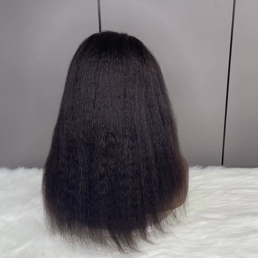 Thumbnail: 13 x 4 Kinky Straight  Black Transparent Frontal  Wig