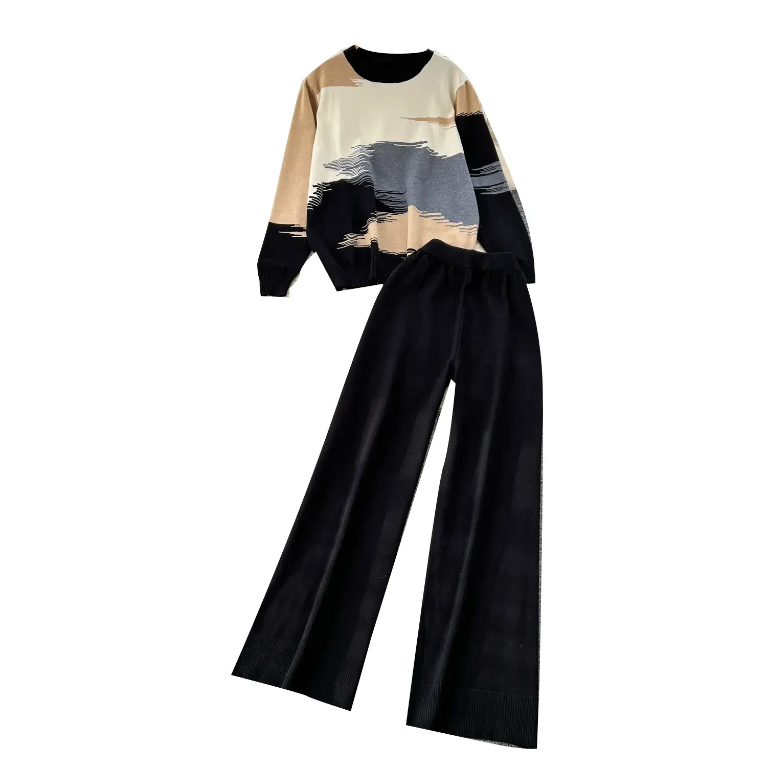 O-NECK TOP AND KNITTED TROUSER
