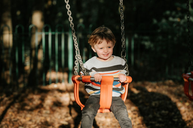 boy on swing