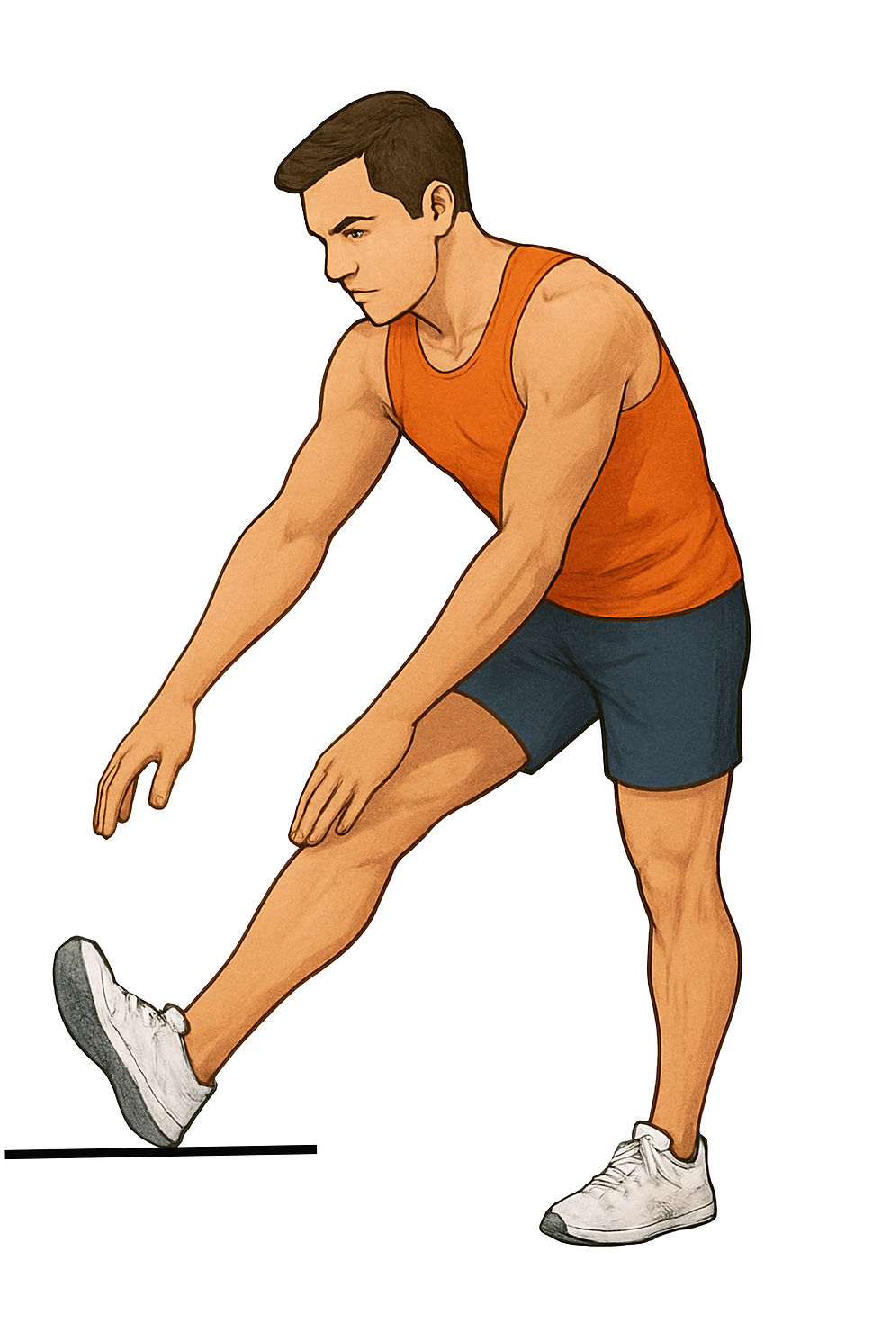 Athlete doing hamstring stretch