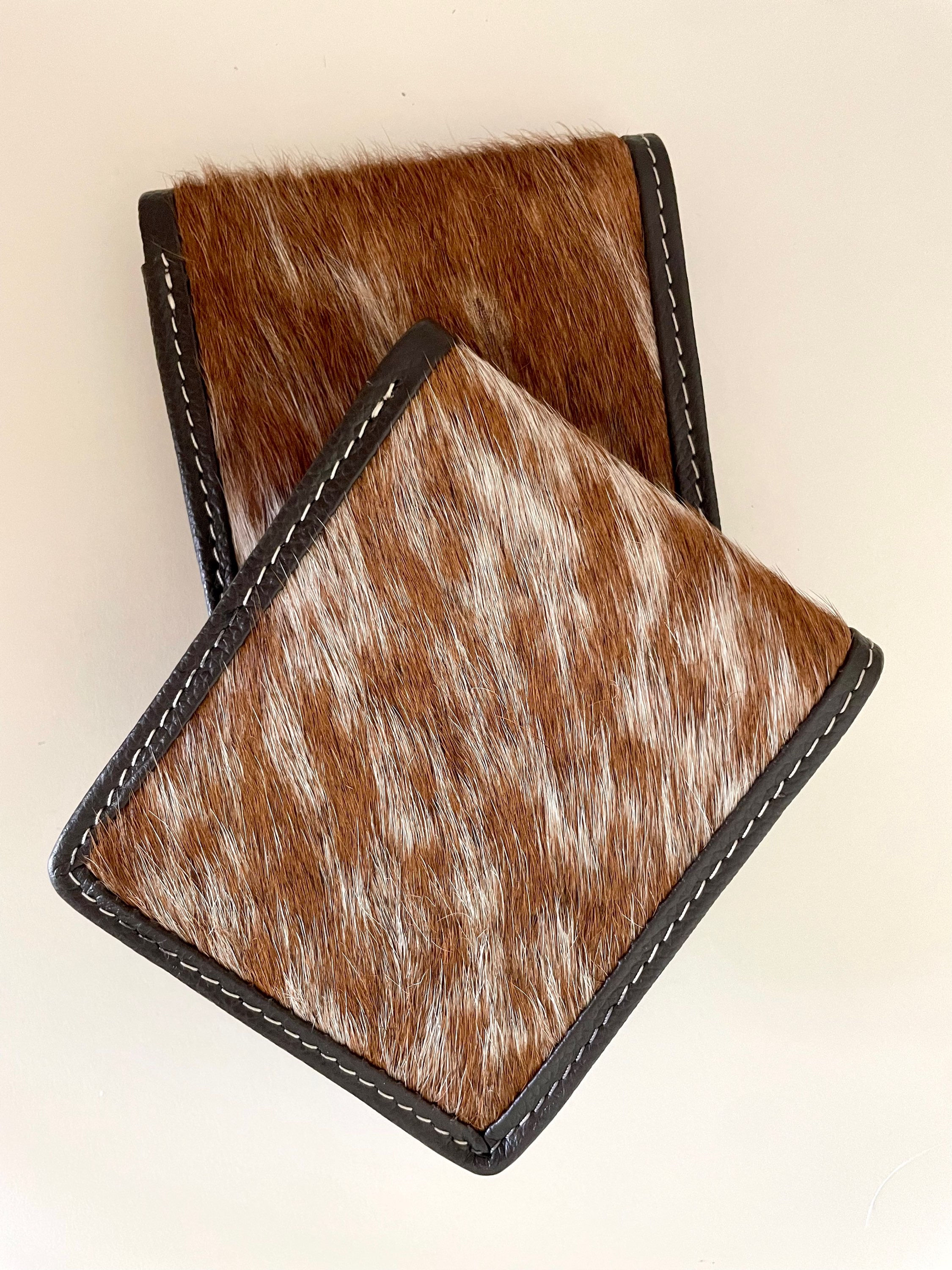 Cow hide leather brown/red speckle