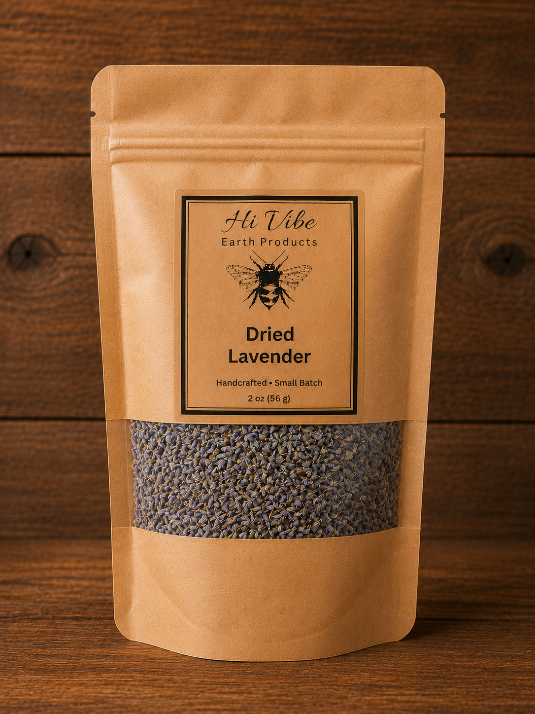 Dried Lavender buds harvested on our Indiana Farm Hi Vibe Honey Bees & Apothecary.