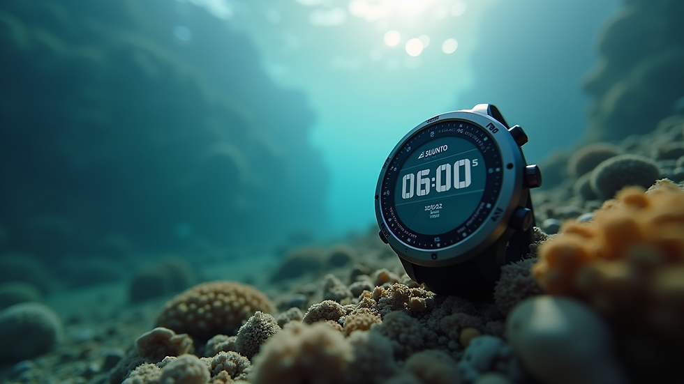 Eye-level view of Suunto Zoop dive computer display showing dive data
