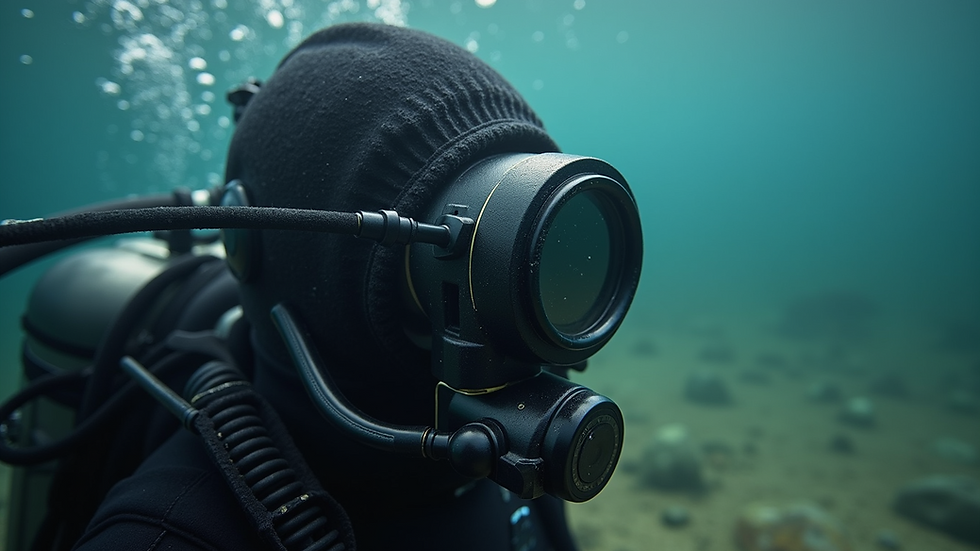 Close-up view of a rebreather device used in technical diving