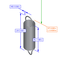Extension Spring with Machine Hook