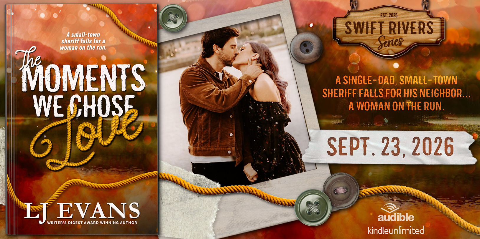 the moments we chose love cover with couple kissing photograph swift rivers series lj evan